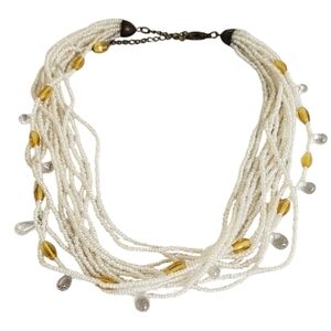 Icing Glass Seed Beads Orange Multi Layered necklace